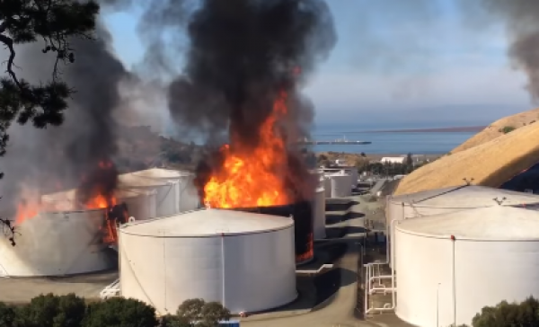 Fire Engulfs NuStar Ethanol Storage Tanks Near San Francisco