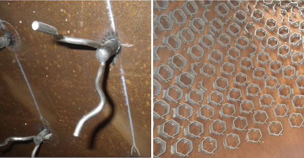 Left: V anchor / Right: Hex-alternative anchoring system. (Images from “What is Refractory?”, originally published in the July/August 2016 issue of Inspectioneering Journal)
